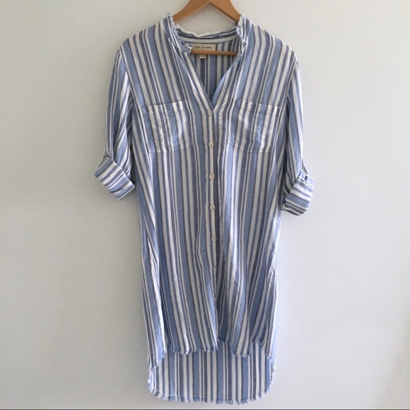 Anthropologie Dresses & Skirts - CLOTH & STONE | Linen Raw Hem Button Shirt Dress